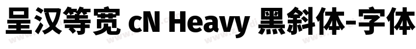 呈汉等宽 cN Heavy 黑斜体字体转换